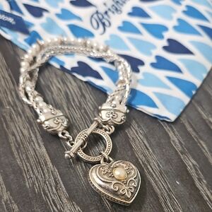 Brighton Toggle Pearl Heart Bracelet